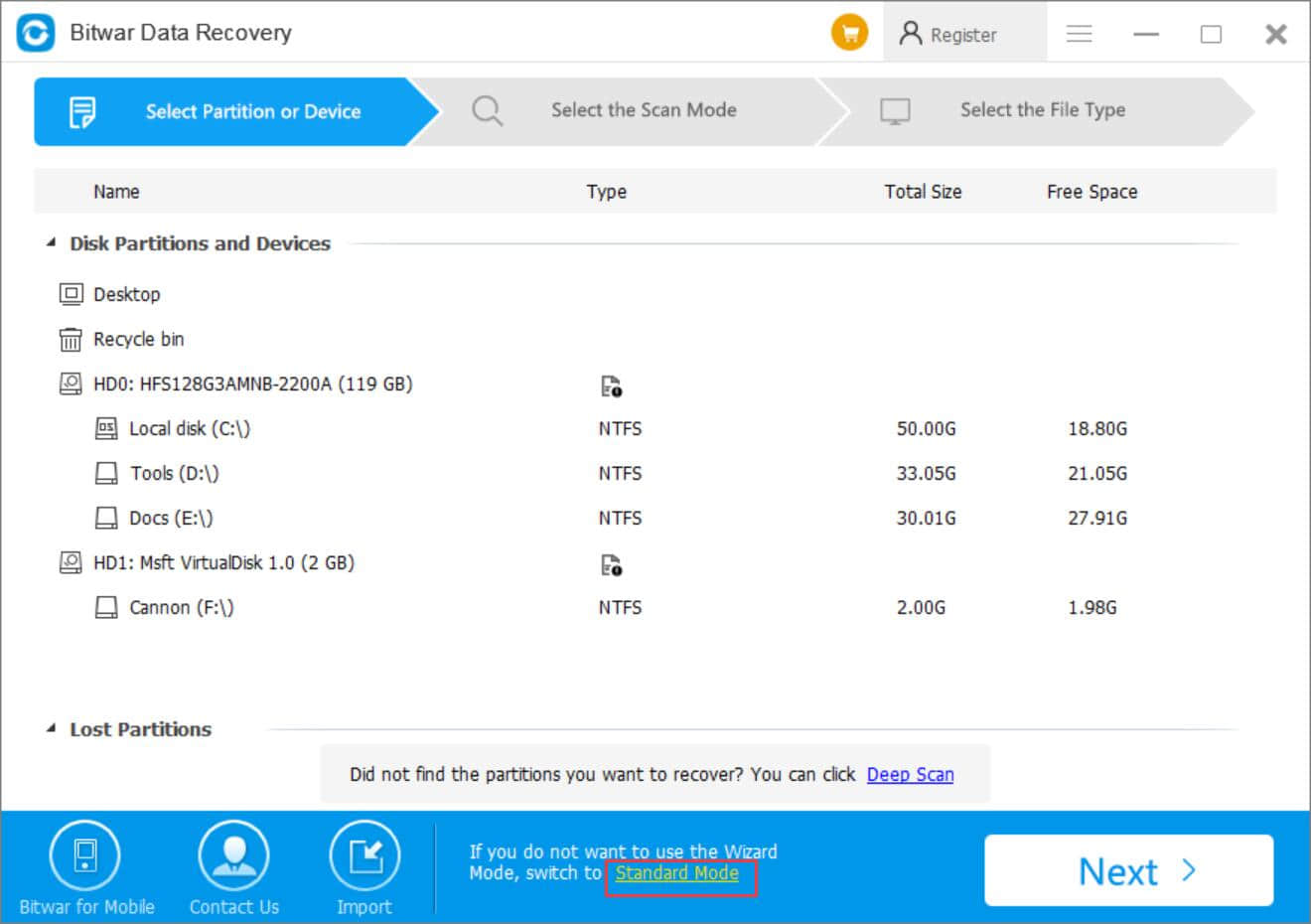 Fix SD Card Not Showing Files in PC with Bitwar Data Recover