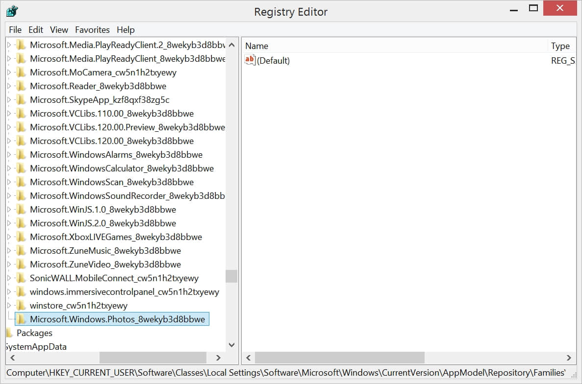 invalid value for registry